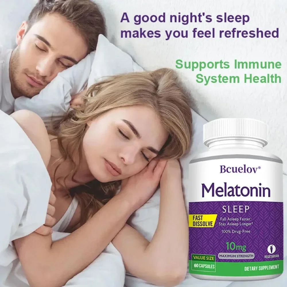 Melatonin 10mg, Sleep Dietary Supplement, Deep Sleep Contains Melatonin - Healthy Sleep - 120 Capsules