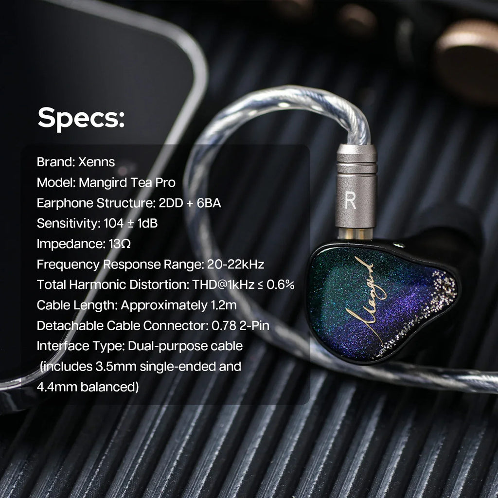 Xenns Mangird Tea Pro 8-Driver Hybrid IEM Headphones by Tidesmit Tidesmit