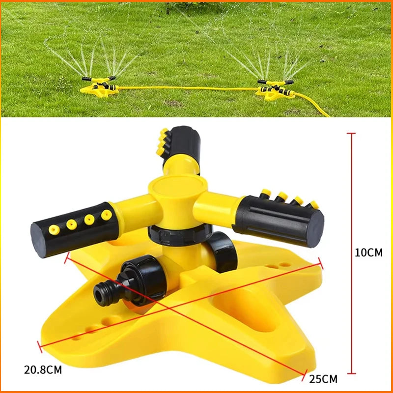 ZK 360° Hydraulic Rotating Lawn Sprinkler Adjustable Dual Spray Connectable Garden Irrigation Sprinkler with Quick Hose Fittings