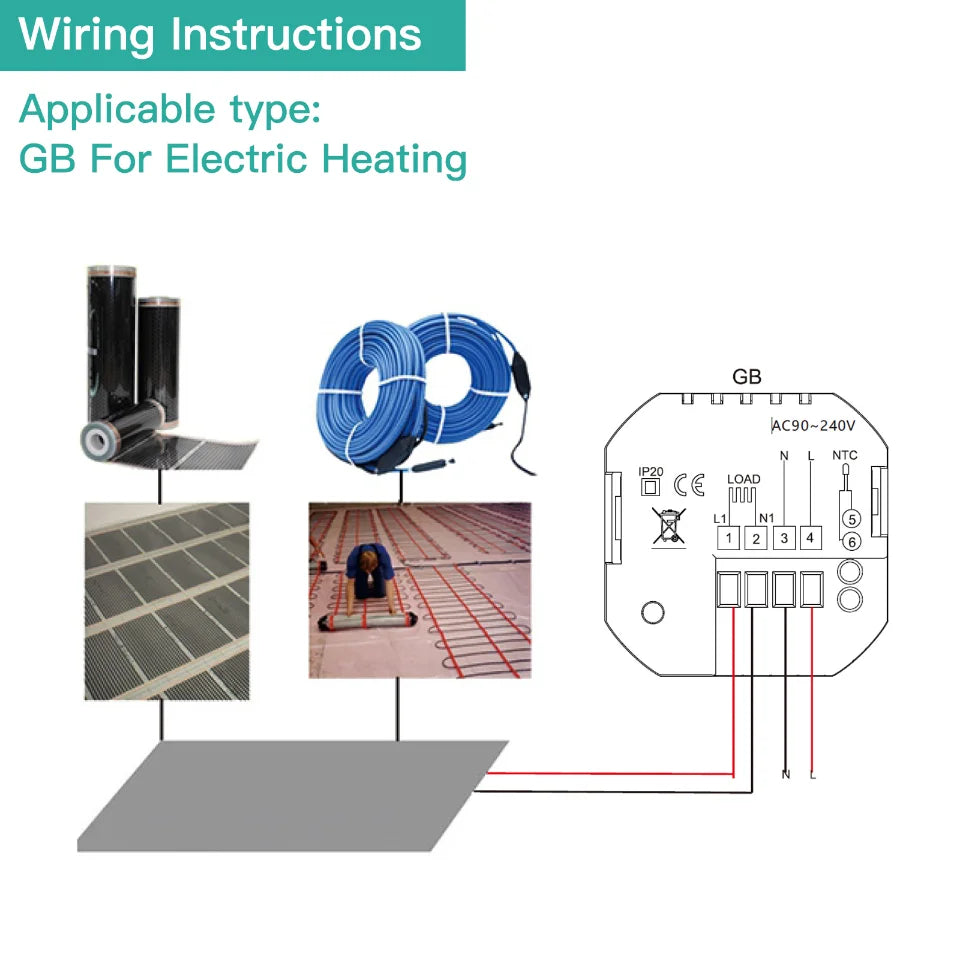 MOES WiFi Water/Electric Floor Heating Thermostat Gas Boiler Temperature Controller Smart Alexa tuya Google Voice zigbee Control