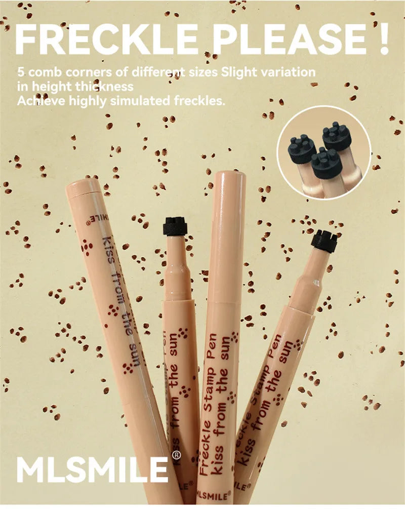 Tidesmit waterproof long-lasting fake freckles stamp pen in a detailed close-up shot for natural face makeup looks
