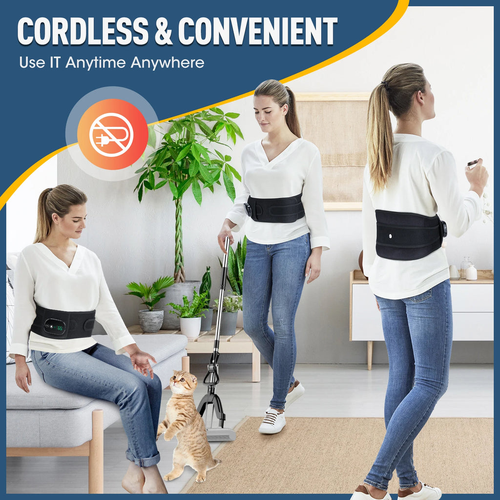 Lumbar Decompression Belt with Red Light Therapy and Vibration Support Fascia Gun Tidesmit