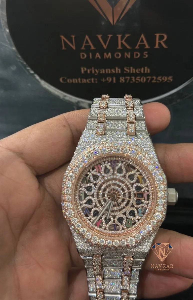 High-End Moissanite Wedding Parties Band Width 18mm Watch Diamond Automatic Mechanical Unisex Watch for Mens