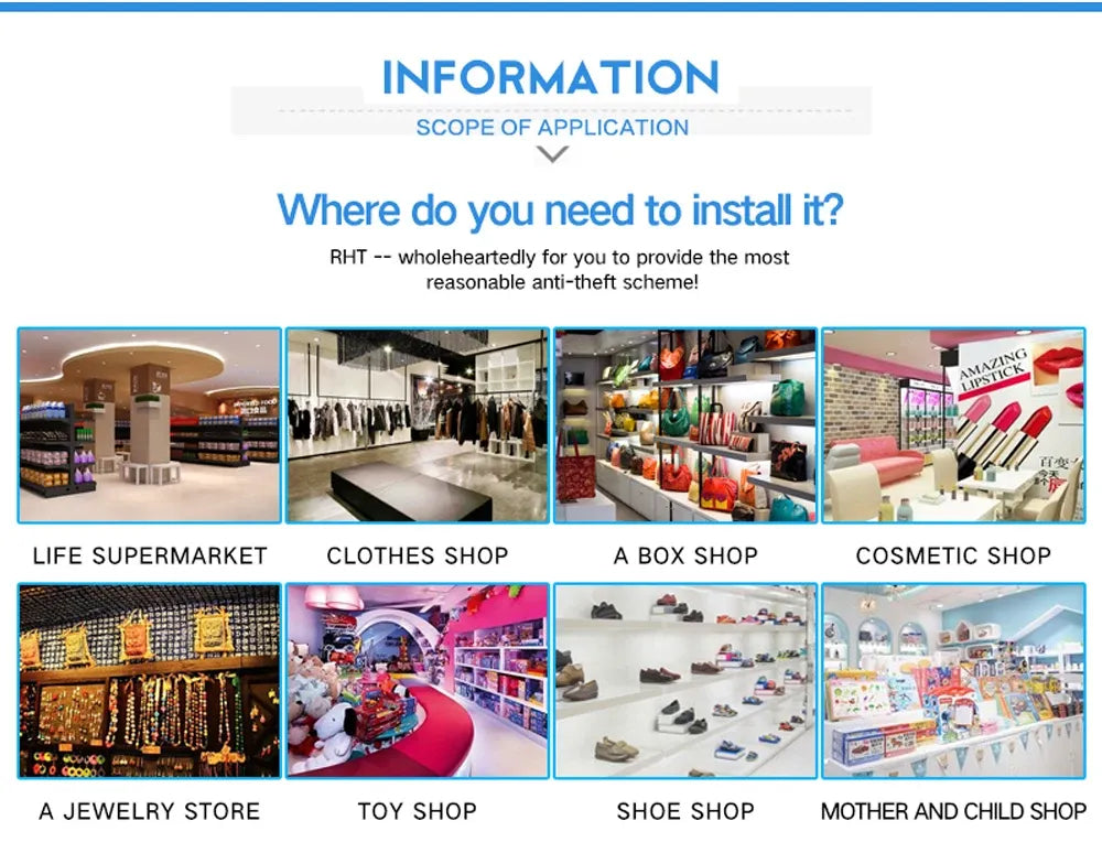 Application guide showing store icons for installing security labels