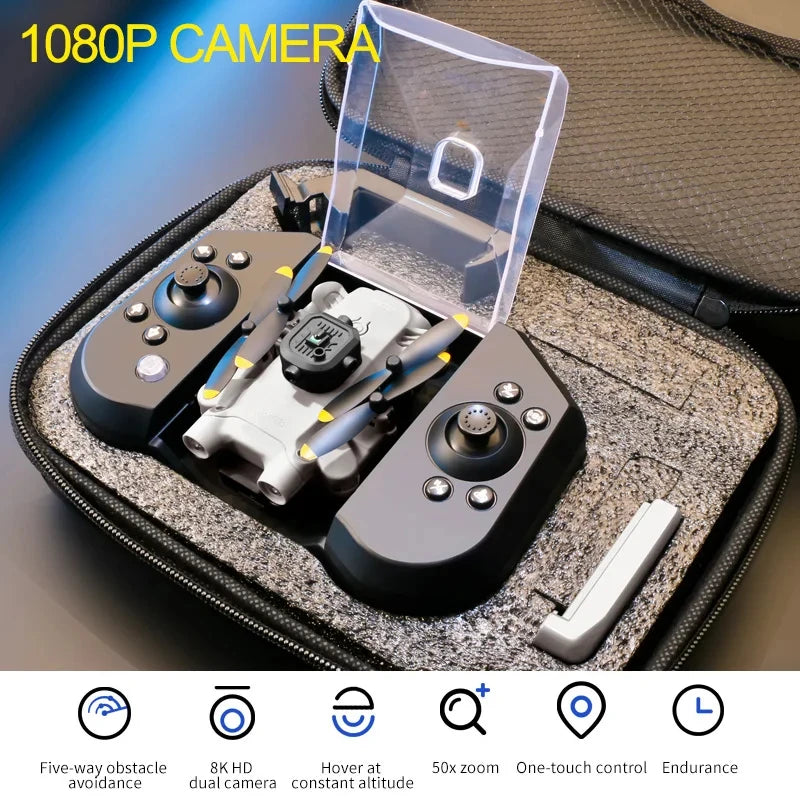 Foldable 4K Camera Drone - Beginner Friendly RC Quadcopter by Tidesmit V30-1080P-Grey Tidesmit