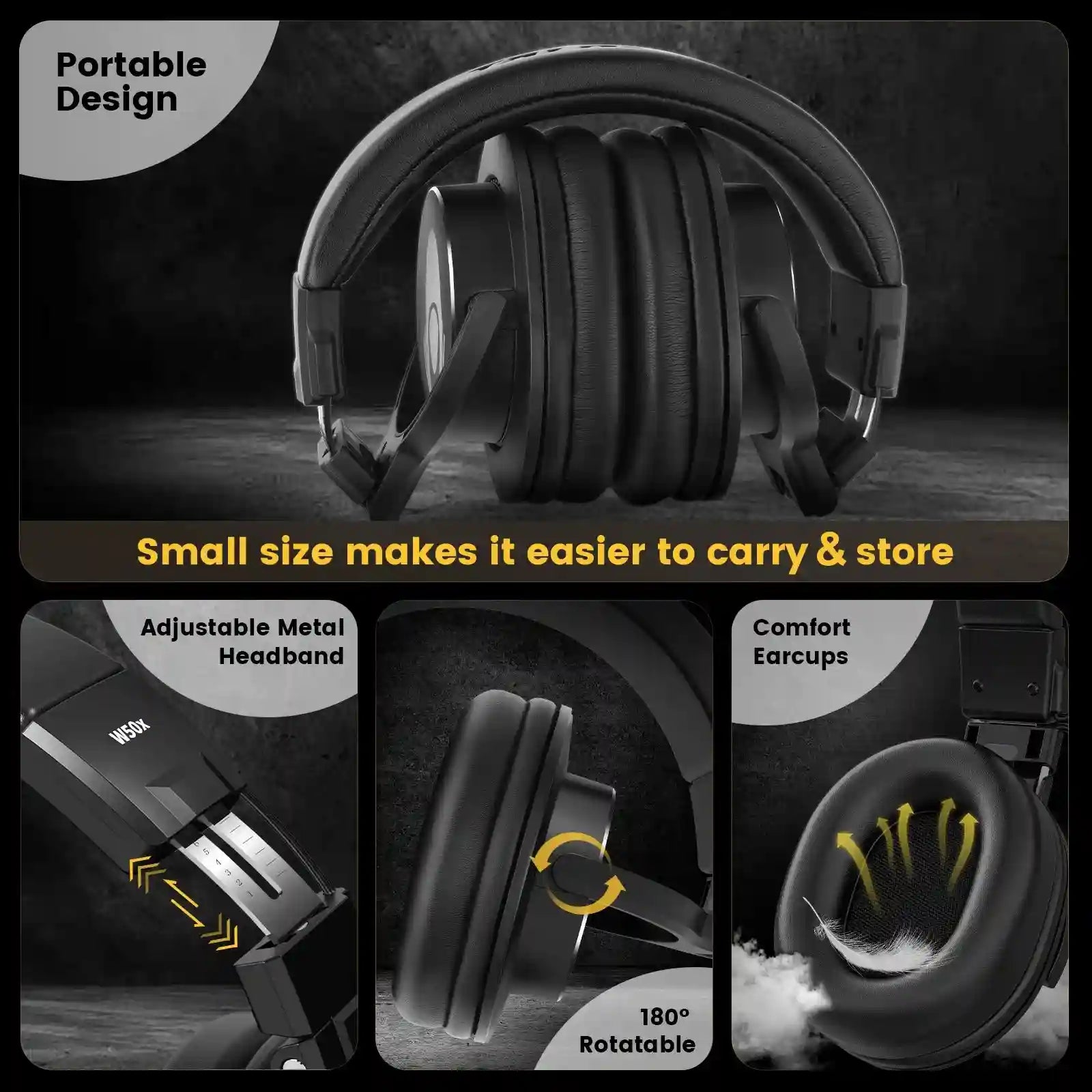 Professional Over-Ear Studio Monitor Headphones - W50x Series Tidesmit