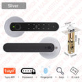 NAIERDI 5-in-1 Smart Fingerprint Door Lock Tuya APP Bluetooth Keypad IC Card Keyless Digital Door Knob for Hotel Office Bedroom