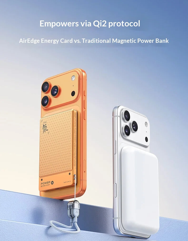 Tidesmit Magnetic Power Bank 5000mAh Qi2 20W Fast Charger - Orange Tidesmit