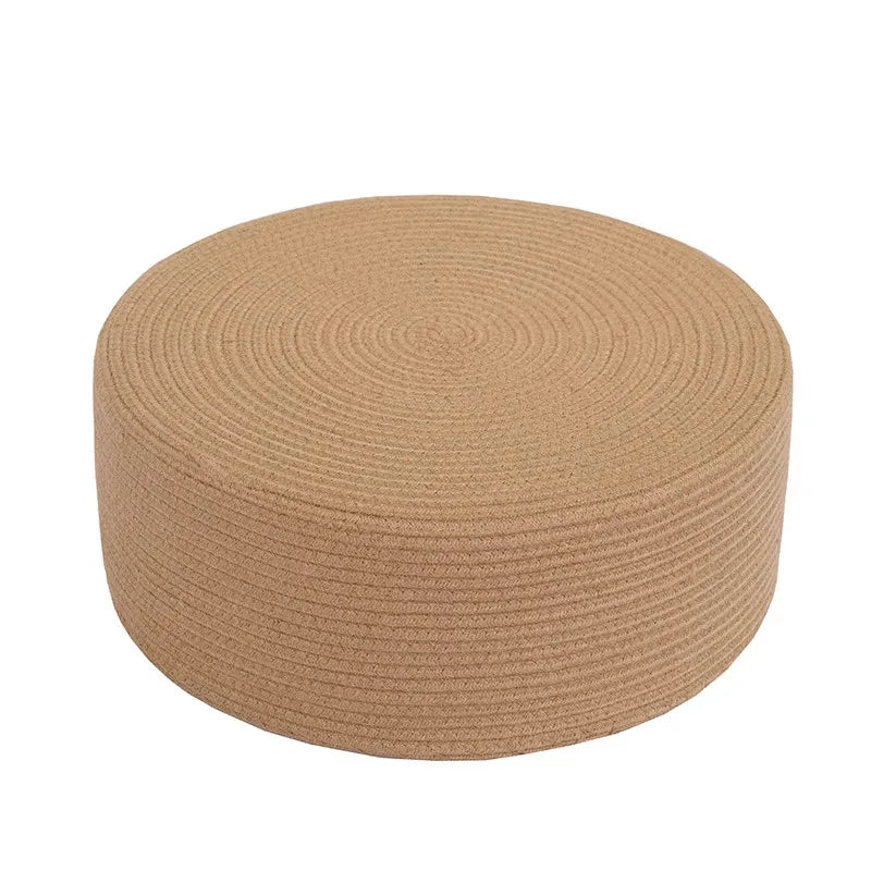 Cotton Thread Hand Woven Japanese Tatami Futon Breathable Comfortable Grass Woven Hemp Rope Floor Cushion Meditation Worship