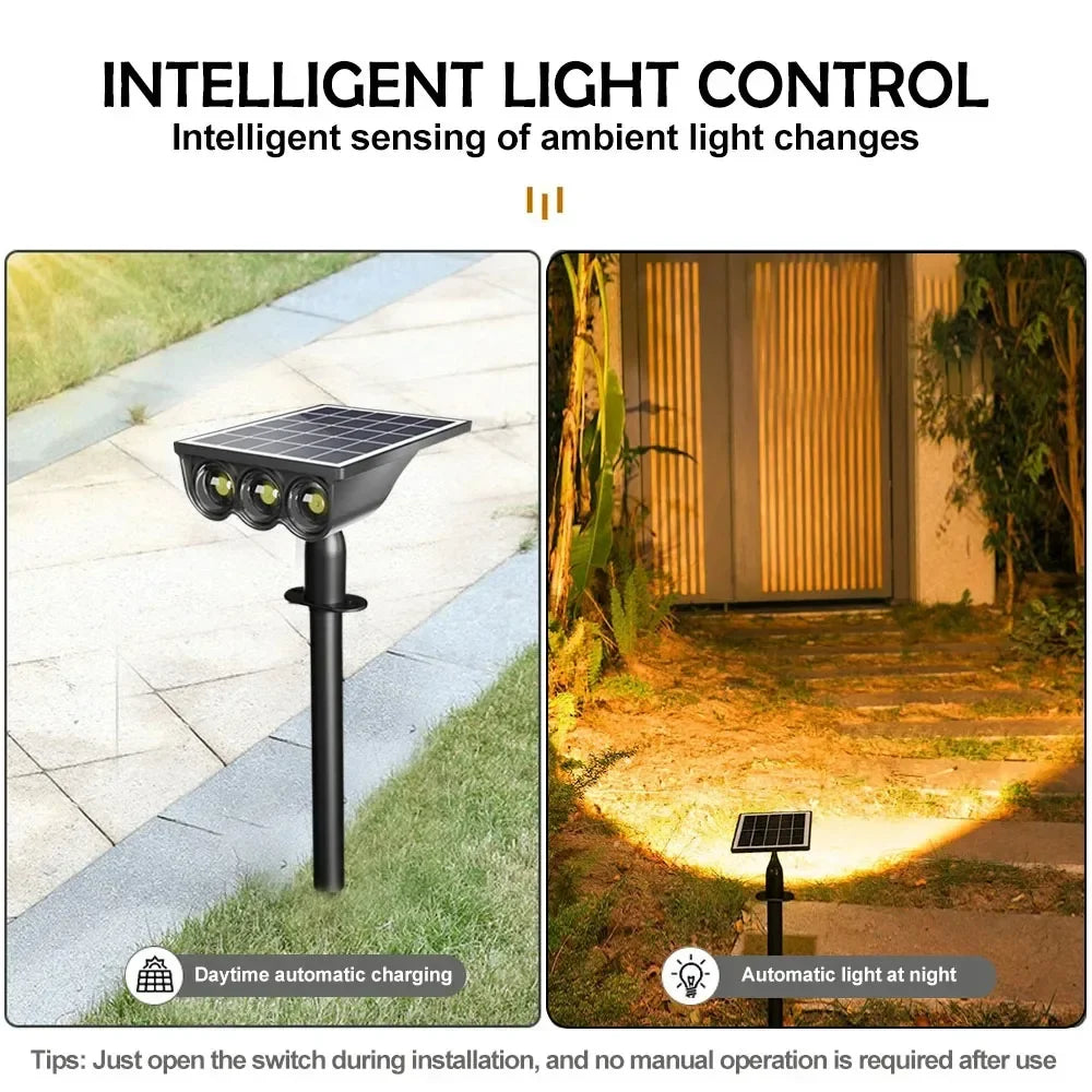 1-4pcs LED Solar Landscape Lights Outdoor IP65 Waterproof Solar Light Solar Garden Spotlight for Yard Lawn Walkway Courtyard