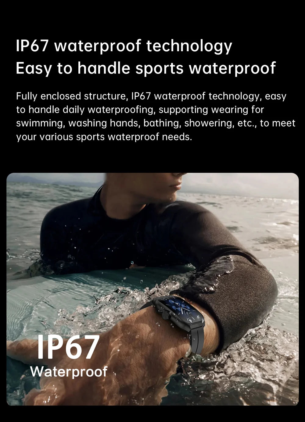 YLL-HRS H99 Smart Fitness Tracker Watch Exercise Record Heart Rate Monitor Sleep Tracker Custom Dial Chronograph Alarm Clock