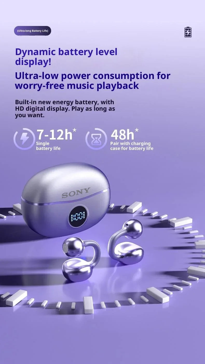 Original SONY Ear clip OWS Wireless Bluetooth Ear Clip Headphones sports Gaming Headset HIFI Surround Sound Earbuds With Mic Tidesmit