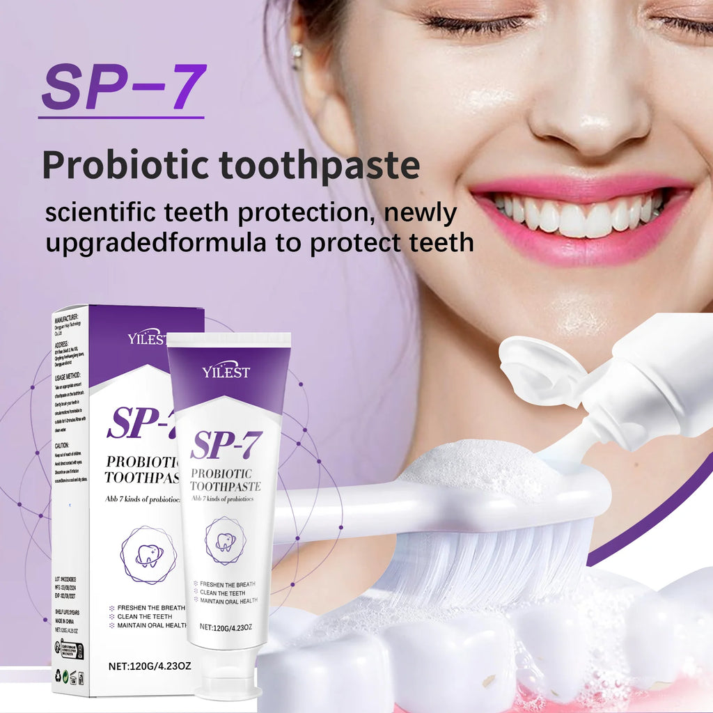 Tidesmit SP-7 Probiotic Teeth Whitening Toothpaste 120g for plaque removal and fresh breath oral hygiene care