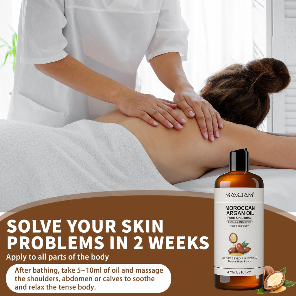 Tidesmit organic cold-pressed massage oil blend with Argan, coconut, and almond for skin, face, and hair nourishment.