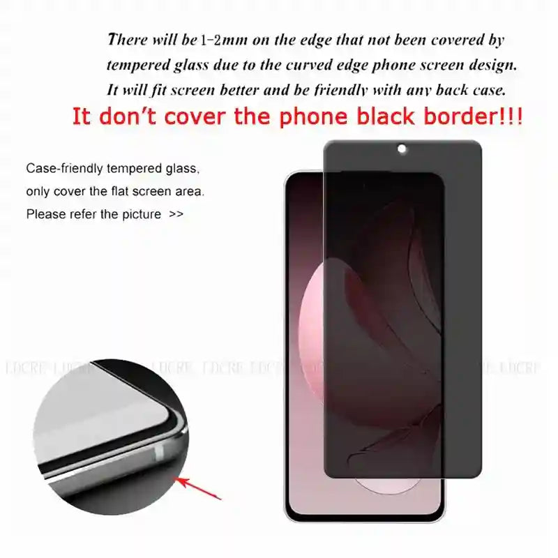 Reno 13F Privacy Screen Protector - 4 Pack Anti-Spy 9H Tempered Glass AE Tidesmit