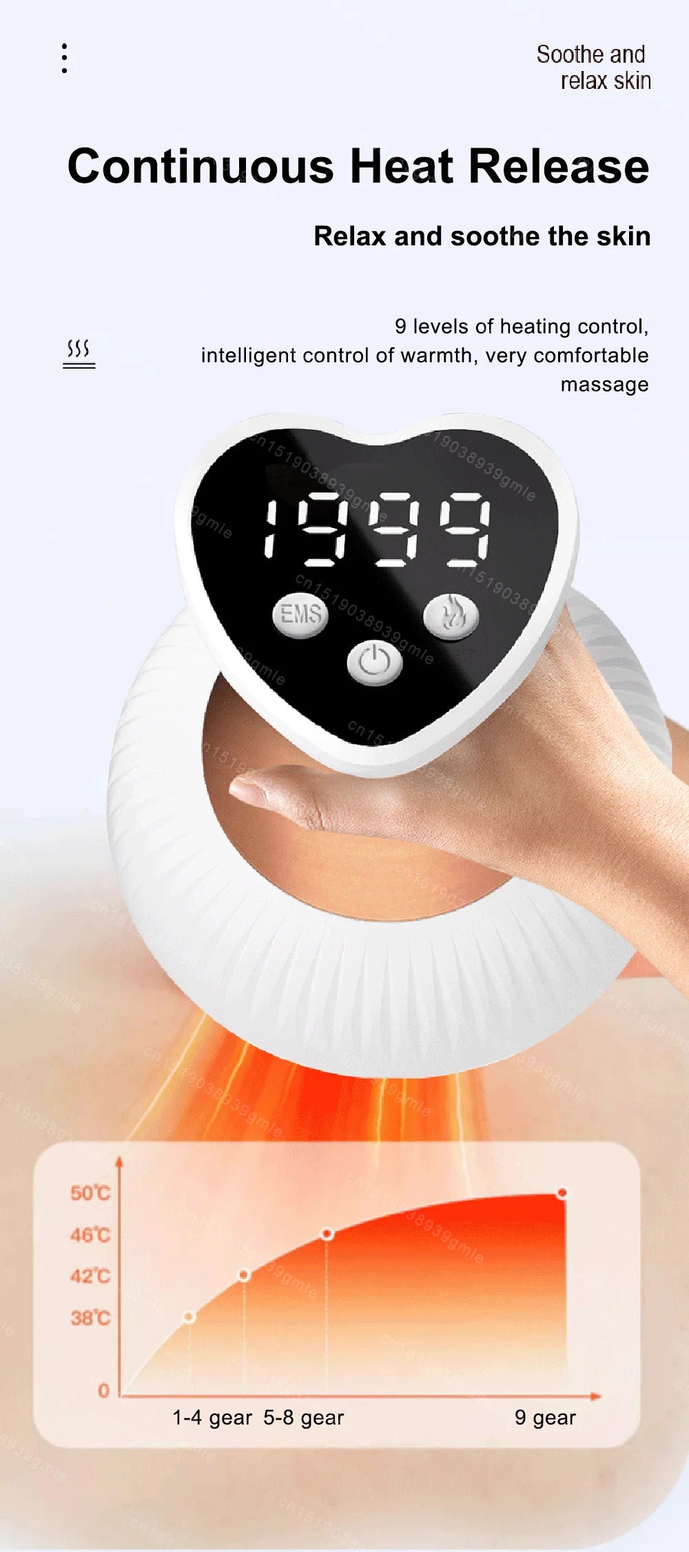 Tidesmit Electric Massager with Heat and Red Light Therapy - 3 Colors Body Shaping Massage Equipment Tidesmit