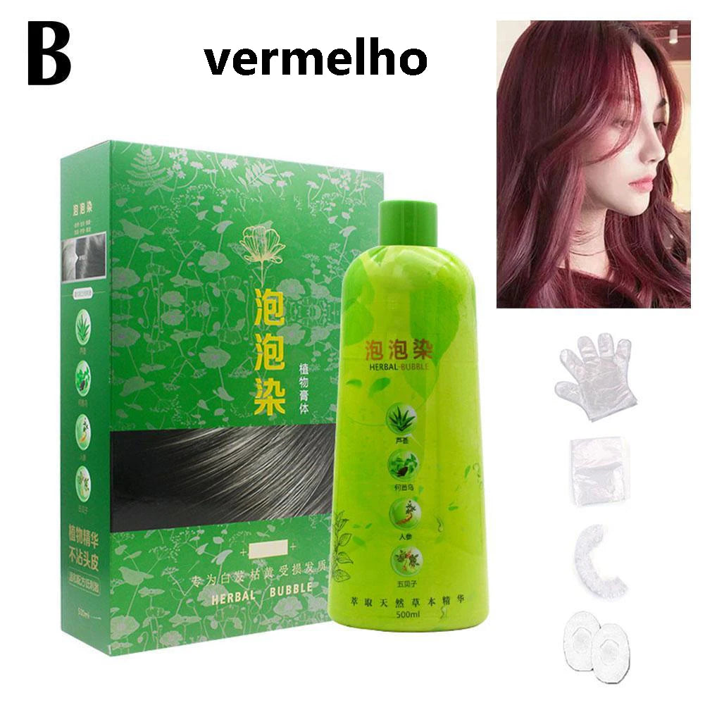 Brimless Shampoo 3 In 1 Black Hair Dye Coloring Shampoo Nourishes Long Lasting For Men Women Bubble Gray Hair Dye Shampoo 500ml