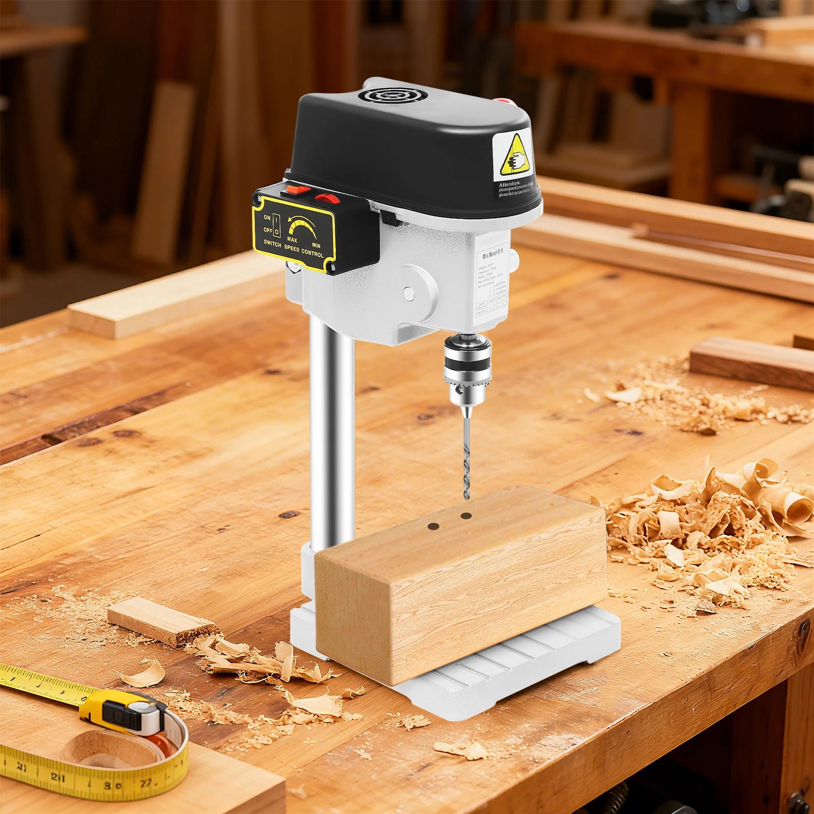 Corded Mini Table Drill Press Stand 340W 16000rpm 3 Speed Mini Electric Wood Hole Drilling Machine Bit 1mm-10mm Low Noise