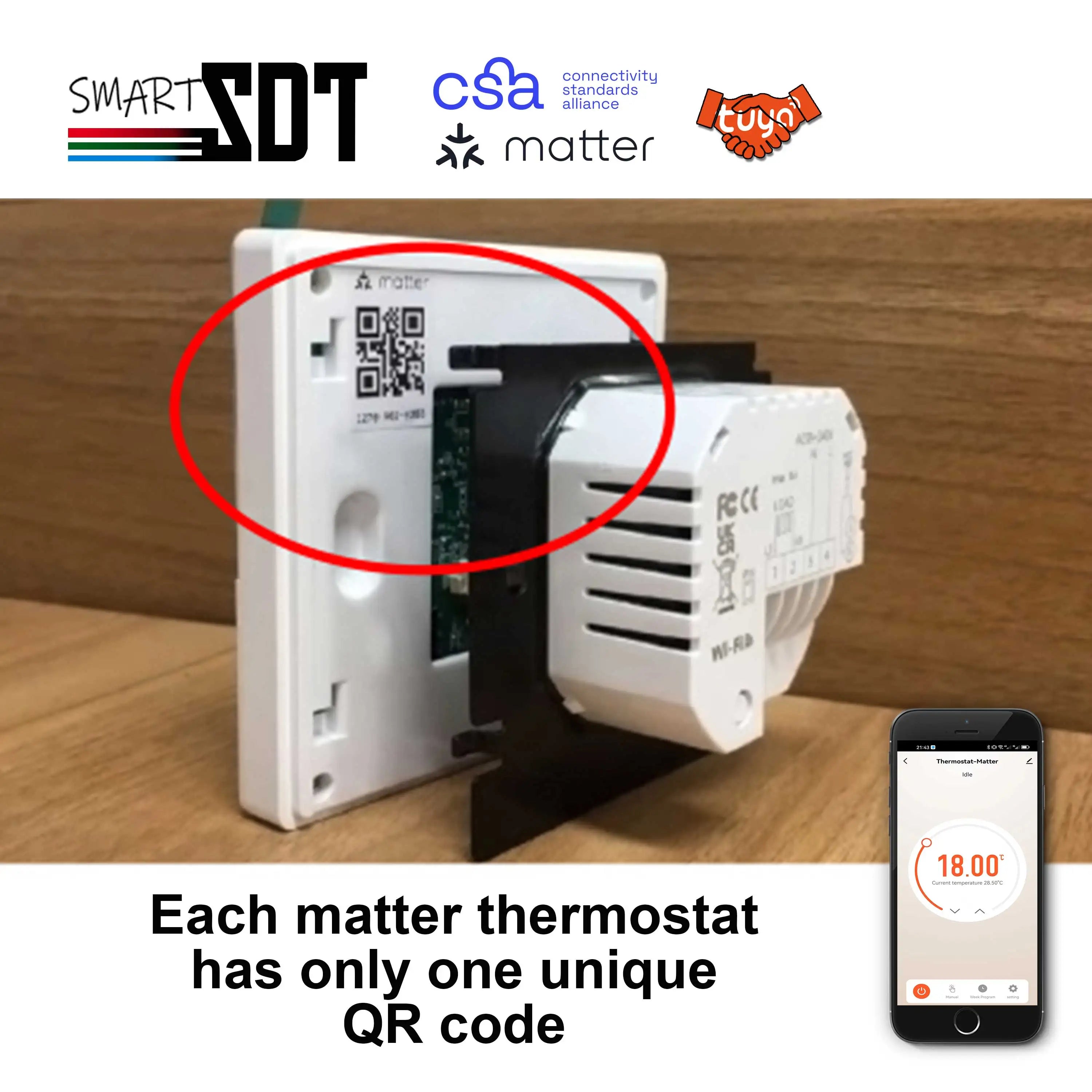 24V 110V 220V Heating Thermostat Matter for Compatible ZIGBEE WIFI Protocol Work Apple HomeKit,Google Assistant,Amazon Alexa