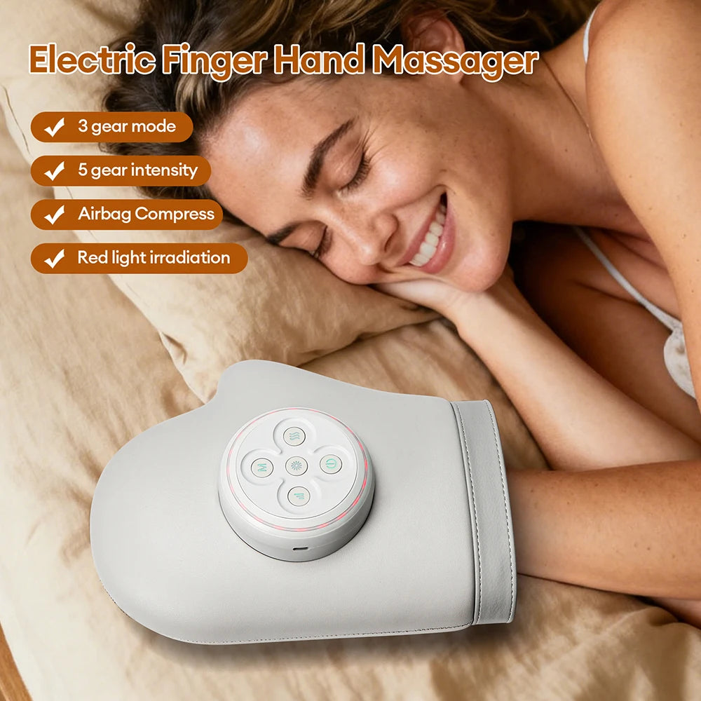Electric Hand Massager with Heat and Air Compression - Tidesmit White Relaxation Treatment Tidesmit
