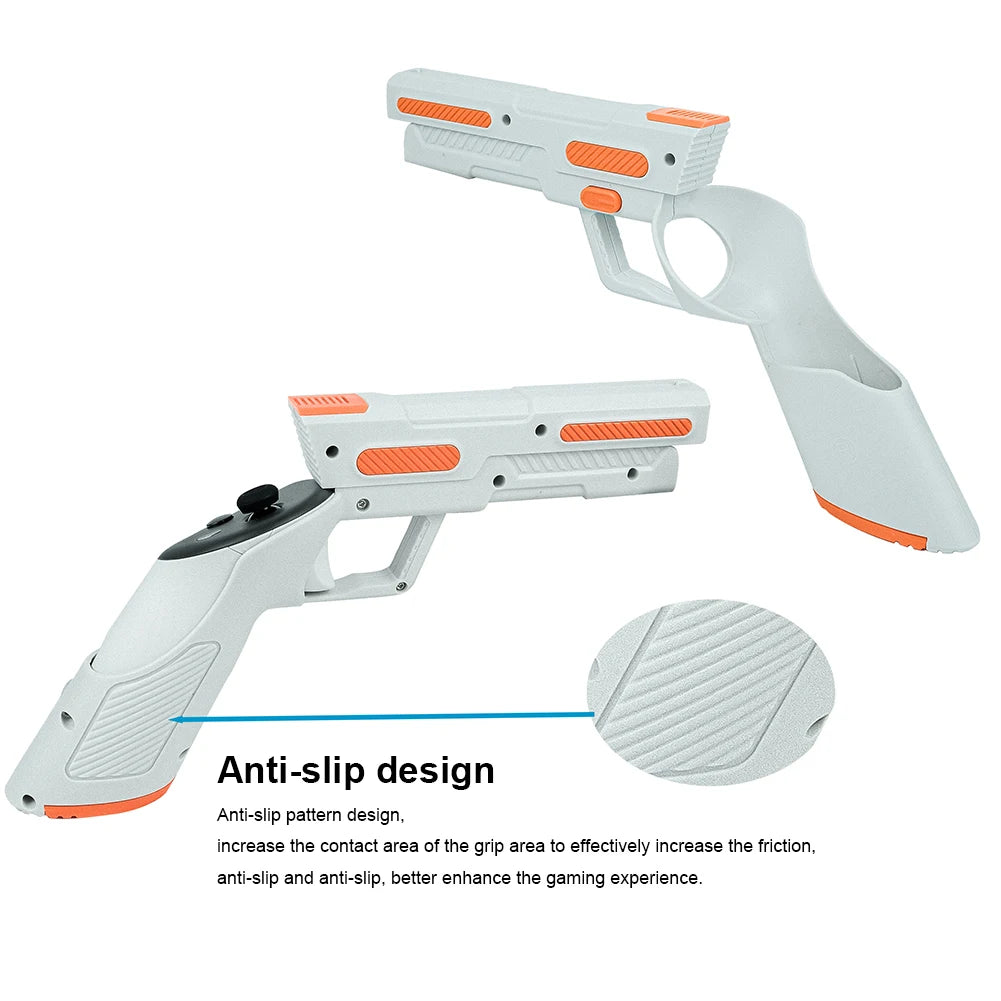 Meta Quest 3 VR Gun Stock Grip | Precision FPS Aiming Controller White Tidesmit