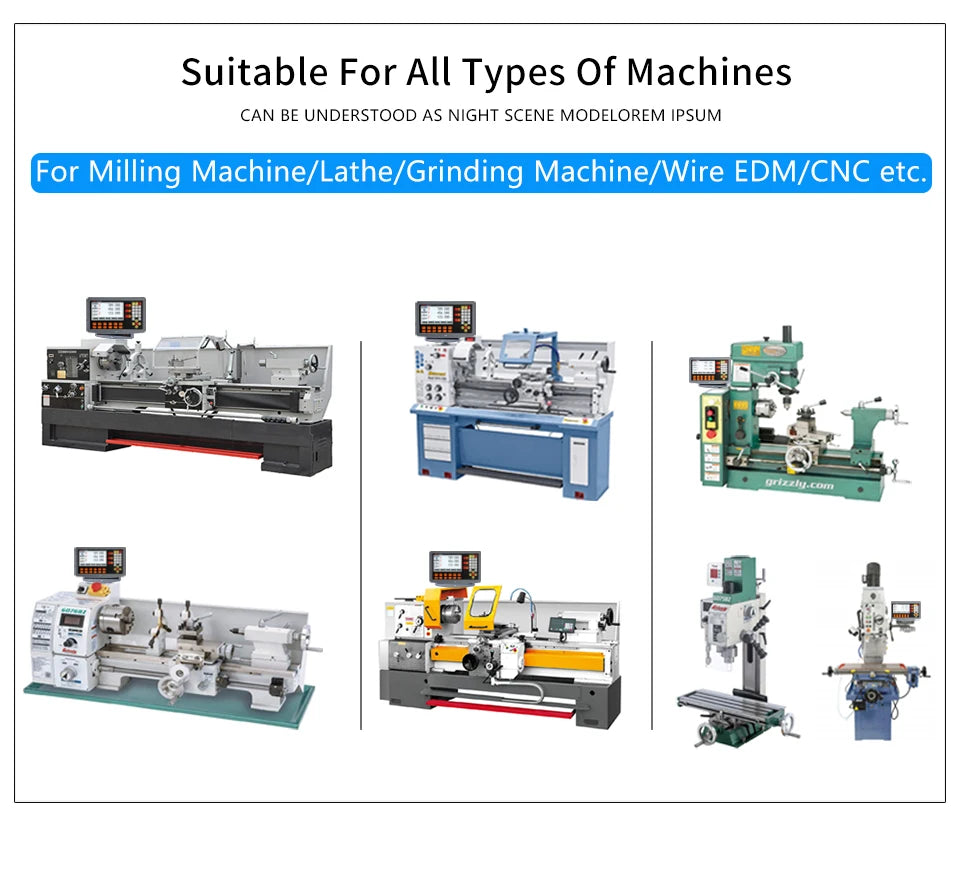 SINO SDS2-3VA Set 3 Axis And 2 Axis LCD DRO Kit Digital Readout KA35 Glass Linear Scale Encoders For Lathe Grinder Milling