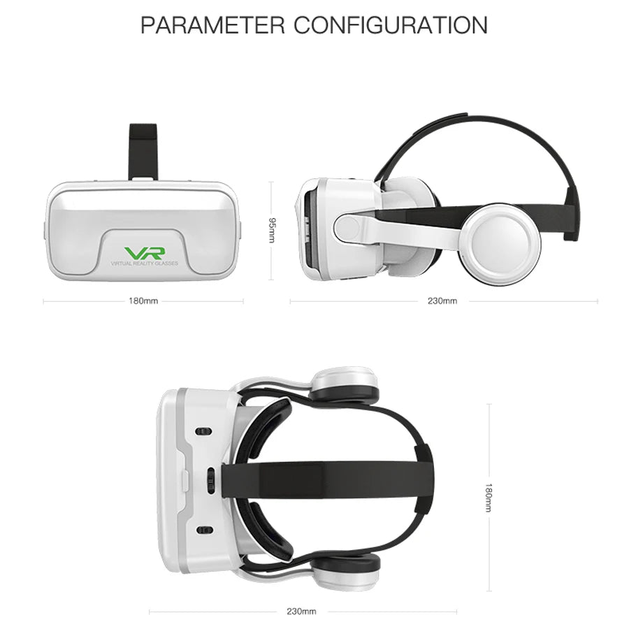 VR Headset for Smartphone - Immersive 3D Glasses for Mobile Media Tidesmit