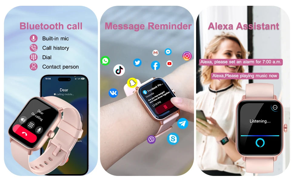 YLL-HRS  Call Blood Oxygen Heart Rate Sleep Fitness Tracker Notification Weather IDW19 1.8inch IP68 Smart Watch