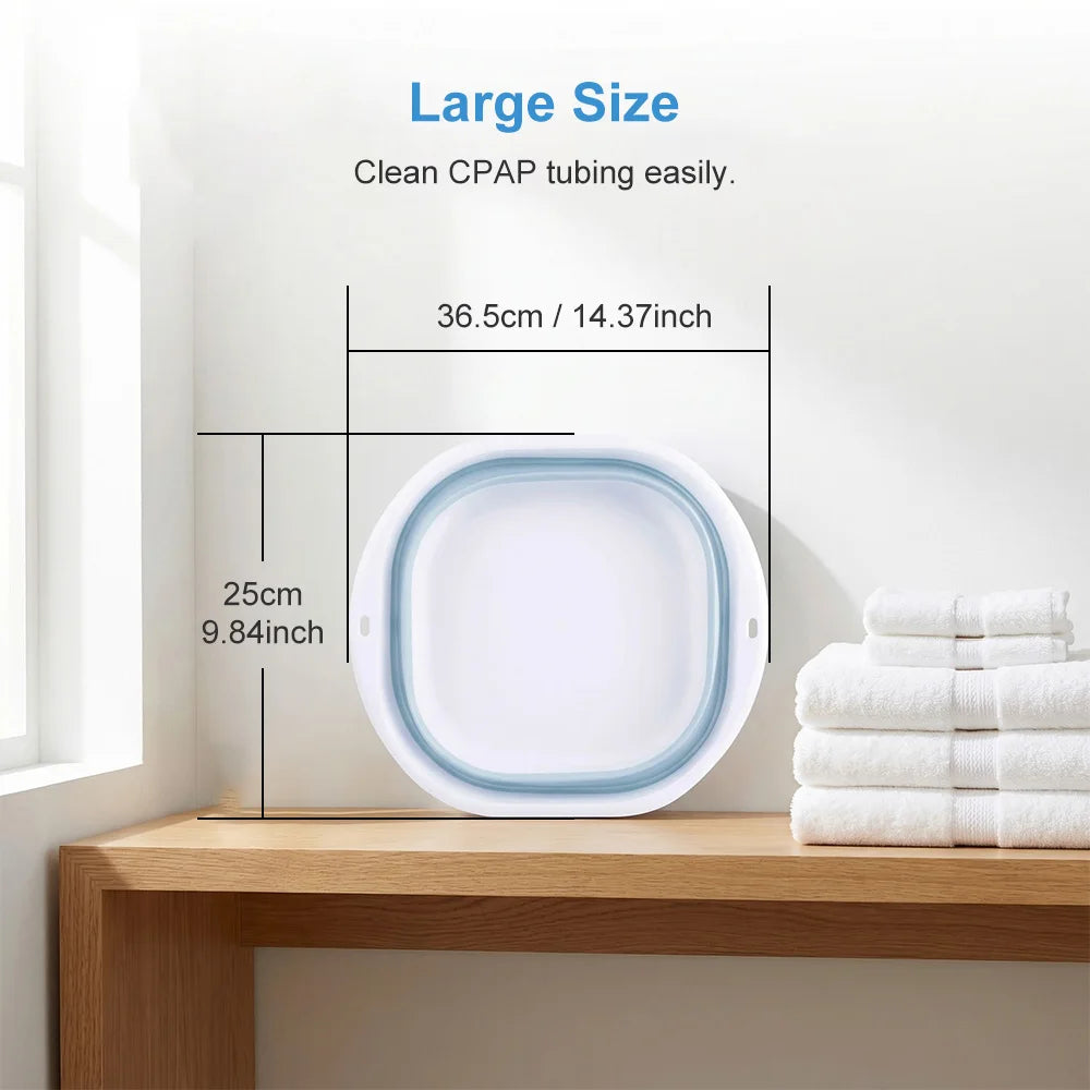 4 Pack CPAP Cleaning Kit for Hose & Mask, with Cpap Hose Dryer, Collapsible Wash Basin & Hose Hanger, Universal Cleaning Brush