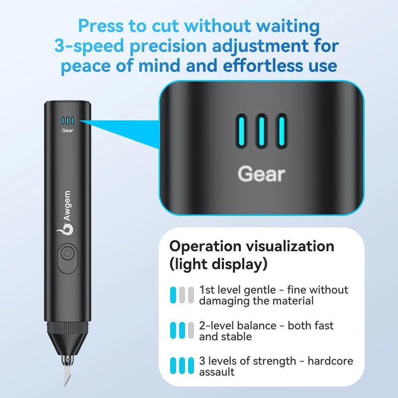Awgem KE1 Handheld Ultrasonic Cutter Ultrasonic Cutting Knife DIY Electric Carving Tool for Plastic/Resin/3D Printing/Textile