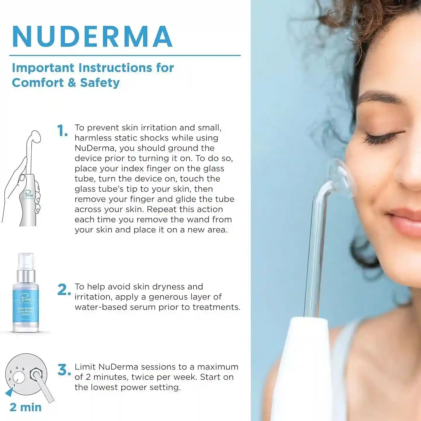High Frequency Facial Wand: Acne Treatment & Skin Tightening - Purple Eye Massage Instrument Tidesmit