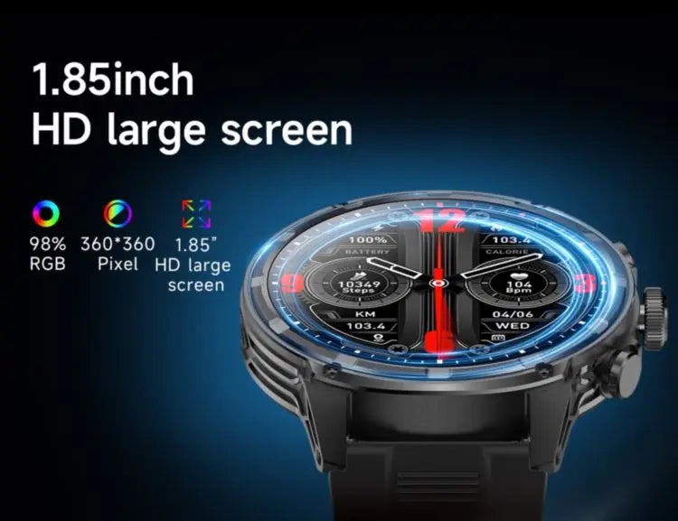 YLL-V99 High Quality IP67 Waterproof 1.85 Inch Smart Round Sports Watch Sleep Tracker Fitness Gift for Friends
