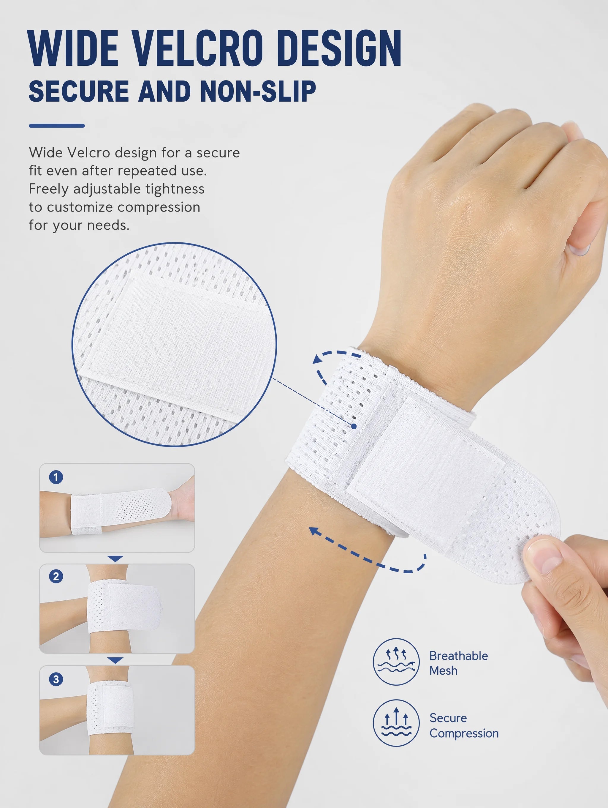 VBOSI Lightweight Compression Wrist Brace for Women, High Elastic Wrist Support for Tendonitis, Badminton Basketball Fitness