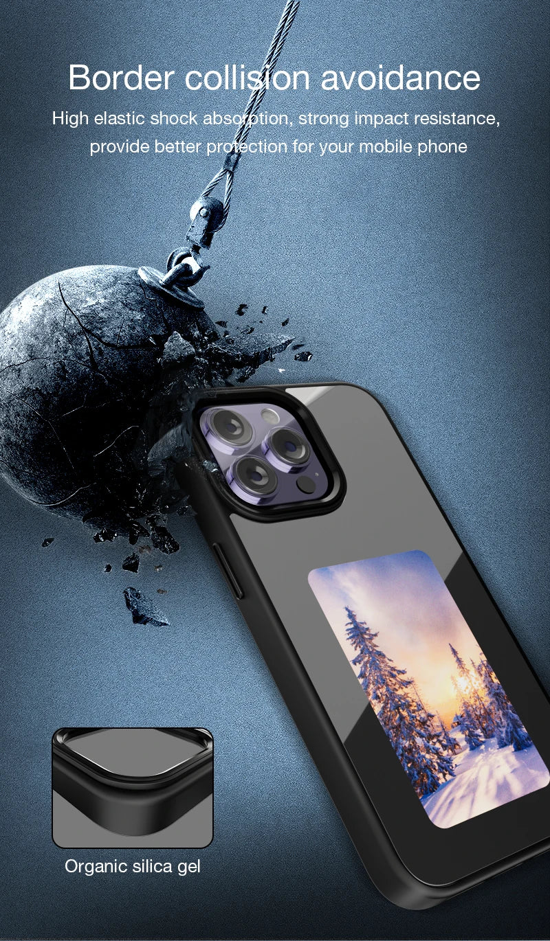 NFC Smart E Ink Phone Case for iPhone 16 Pro Max - Shock-Absorbing Cover Tidesmit