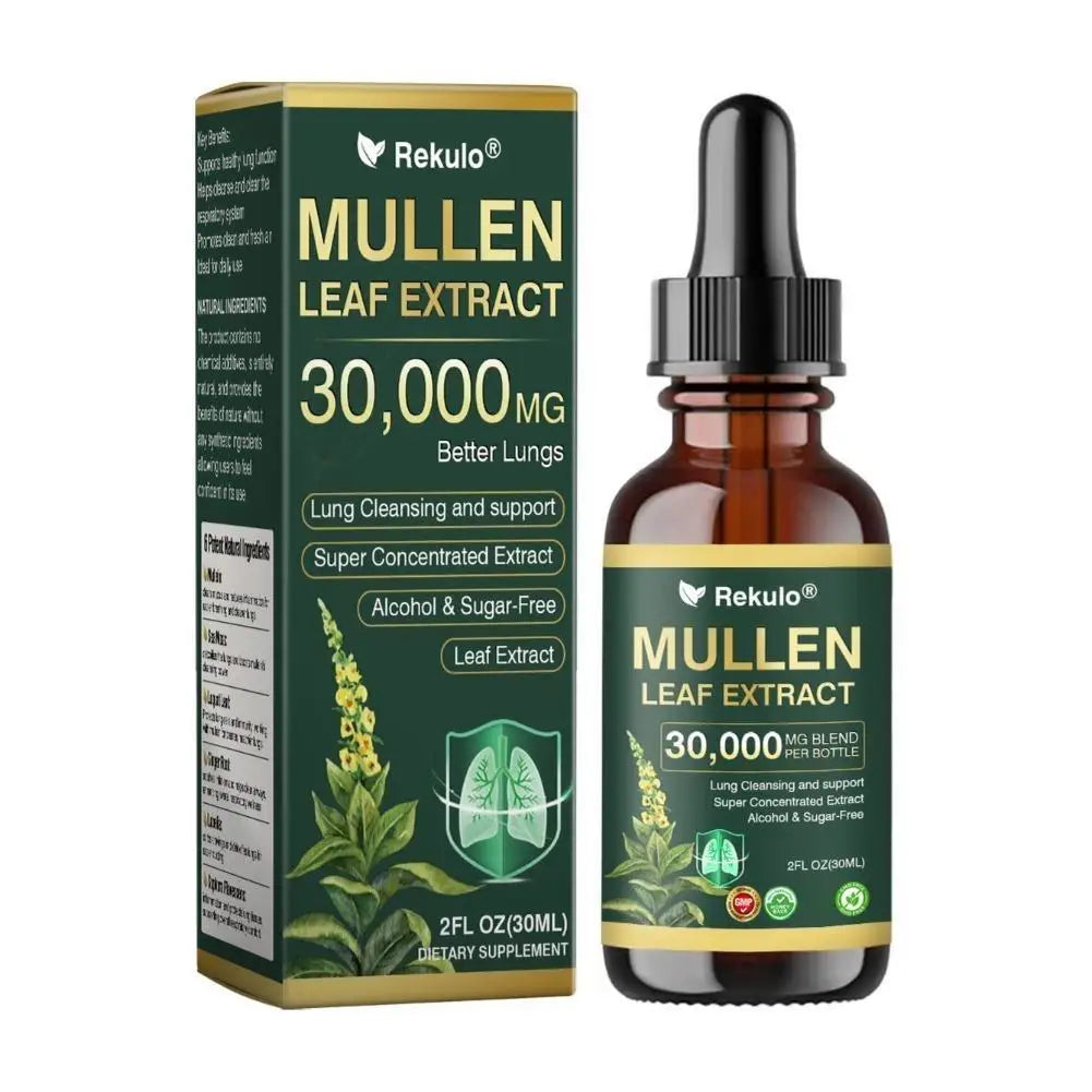 Fast Absorption Lung Clean Drops Natural Mullein Leaf Extract 30000mg Daily Respiratory Care Drops