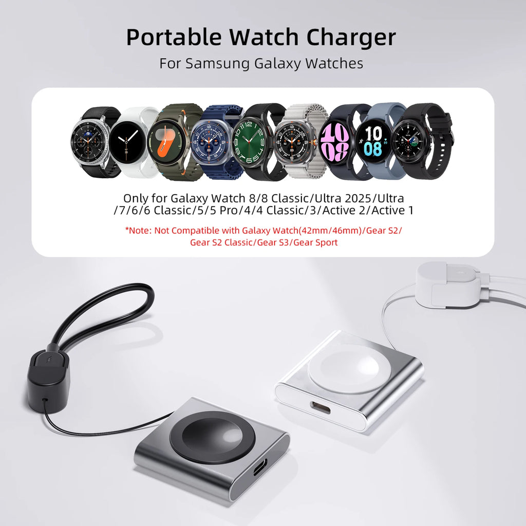 Samsung Galaxy Watch Wireless Charger – Fast USB-C Charging Dock Tidesmit