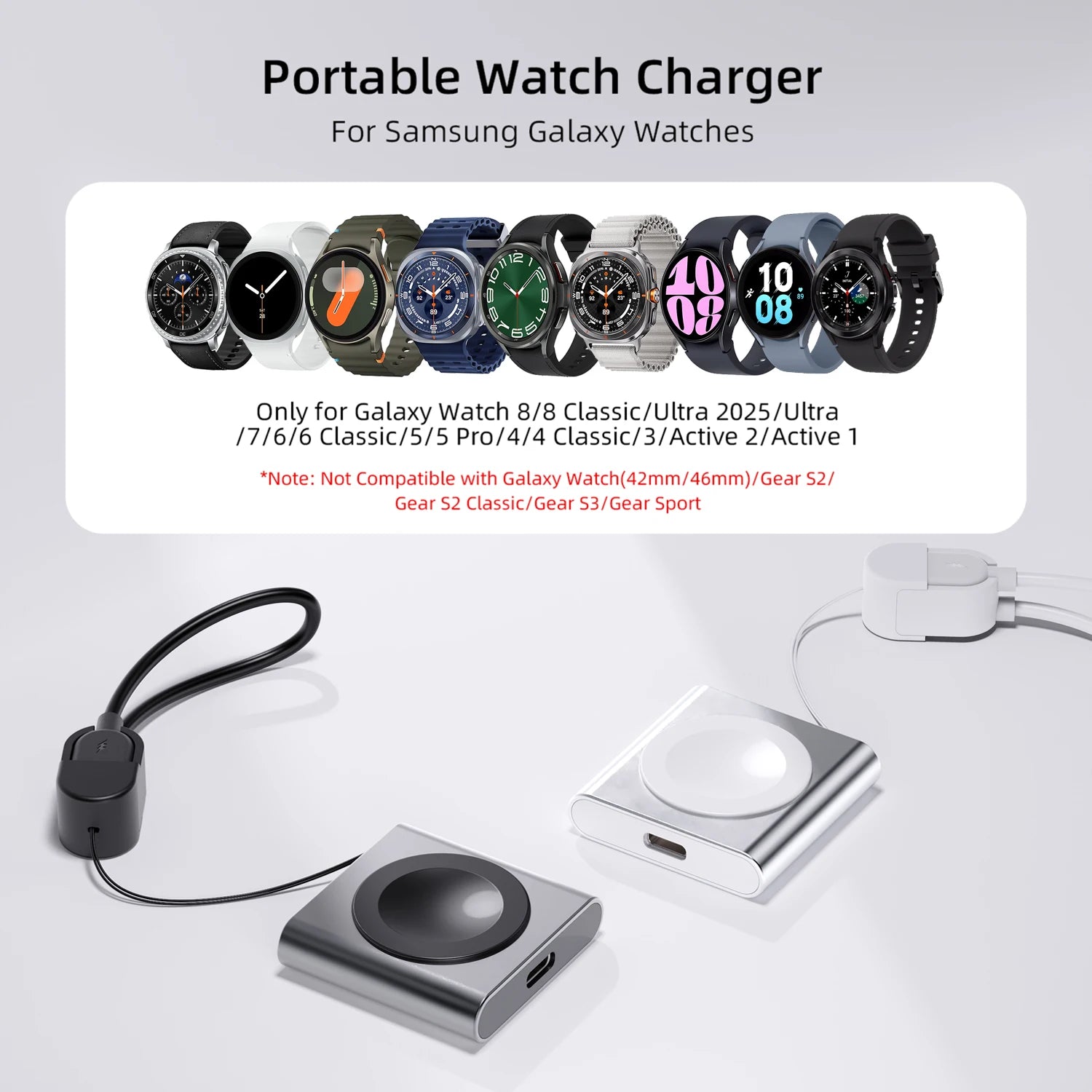 Samsung Galaxy Watch Wireless Charger – Fast USB-C Charging Dock Tidesmit