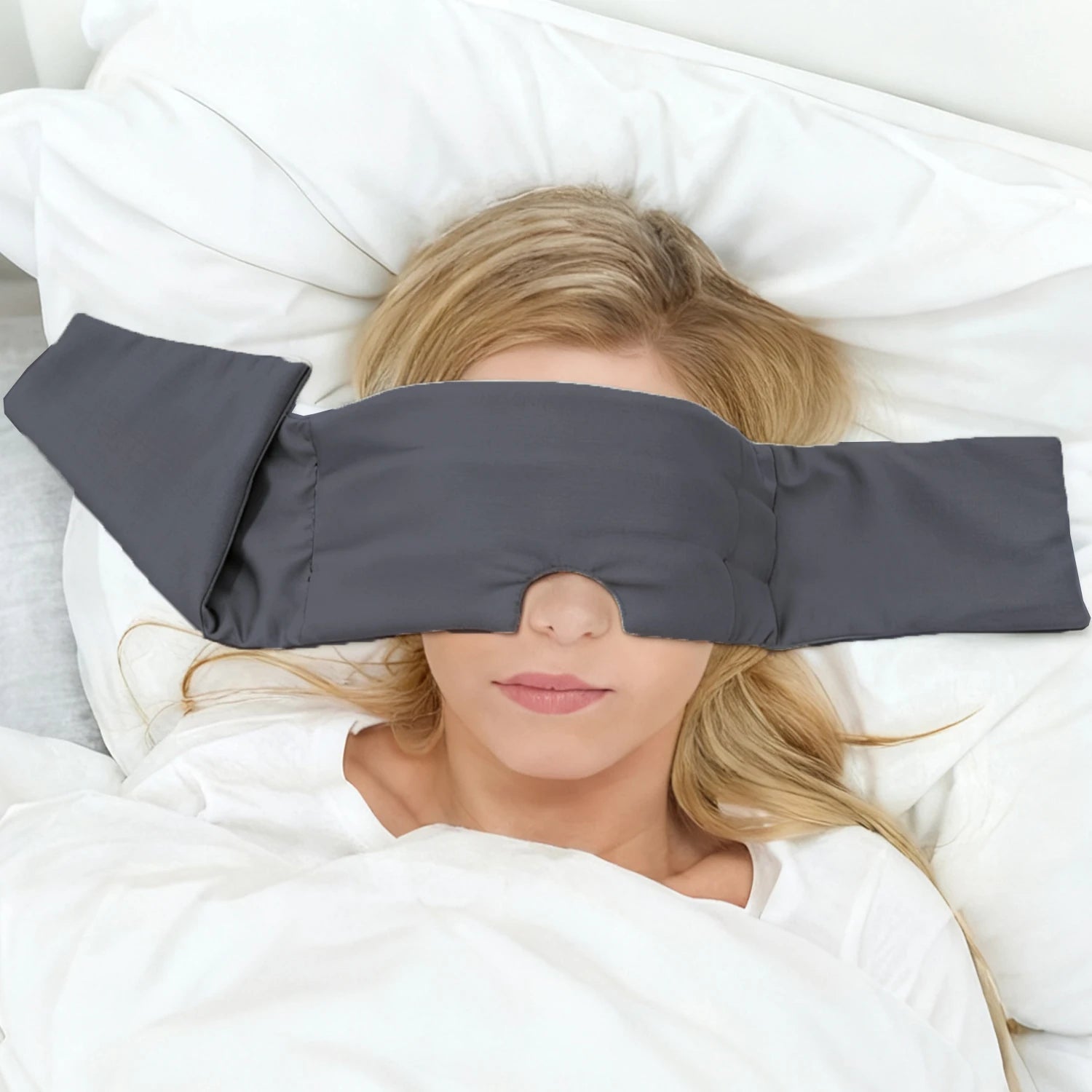 Weighted Eye Mask for Sleeping Soft Blackout Gravity Sleep Mask Gentle Pressure Eyes Cover with Adjustable Elastic Travel Gifts