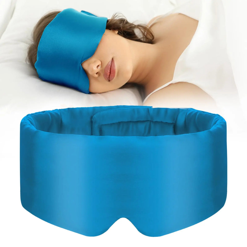 100% Mulberry Silk Sleep Mask Soft Padded Eyemask Eyeshade Blocking Light for Travel & Nap Comfortable Sleeping Eyepatch