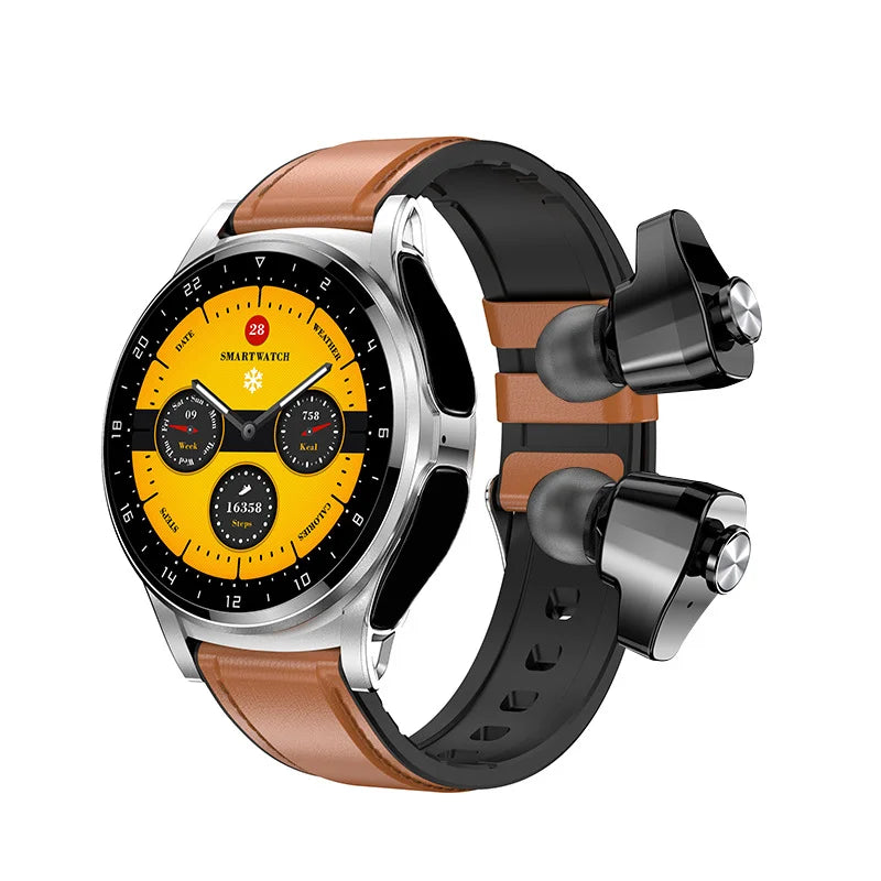 New NFC Smartwatch TWS Bluetooth Headset Two-In-One 1.39HD Display IP67 Waterproof Heart Rate Monitor Male Sports Smartwarch