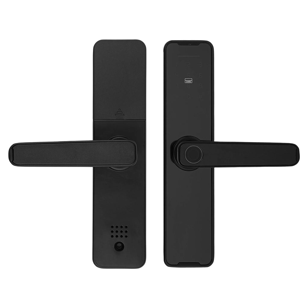 Smart Door Lock Fingerprint Password WiFi TUYA APP Electronic Keypad Lock with 180° Rotatable Handle 50 Fingerprints 100 Passwords Capacity Aluminum Alloy for Home Hotel Office Indoor Outdoor