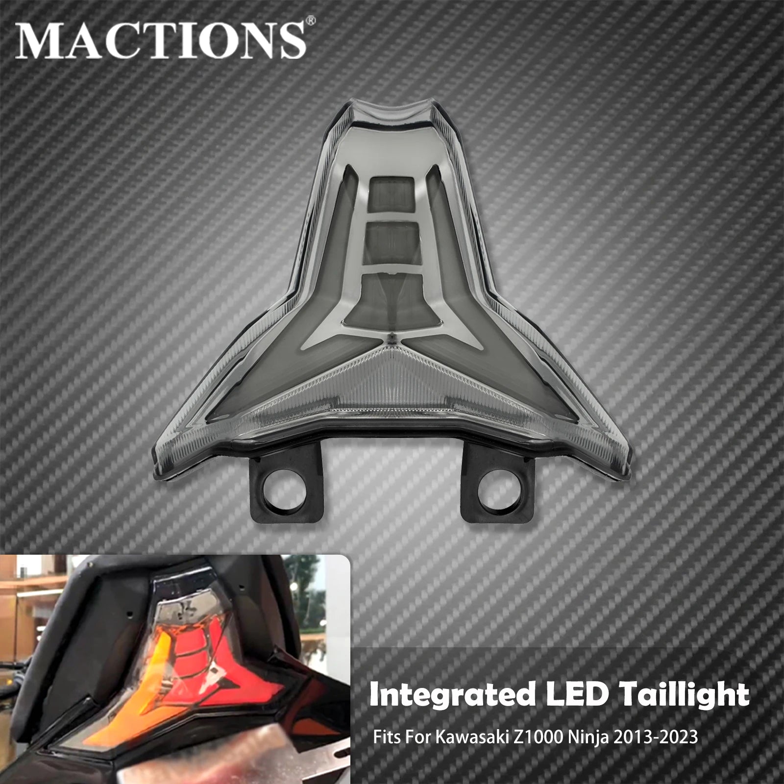 Motorcycle Rear Integrated LED Taillight Turn Signal Brake Run Lamp Tail Light For Kawasaki Z1000 2013-23 Ninja ZX10R ZX6R Z400