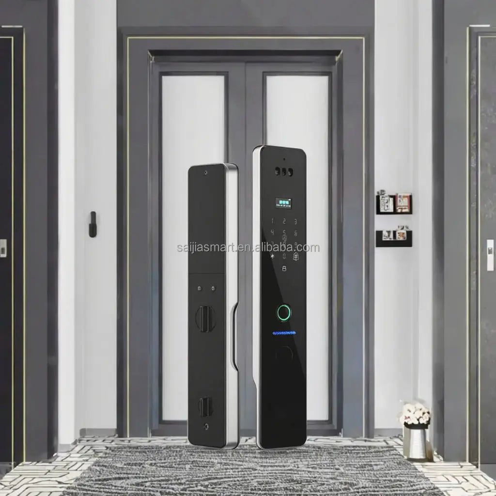 Latest Cerradura Inteligente 3D Face Fingerprint Door Lock Smart Camera Electric Password WiFi Network Memory Card Storage