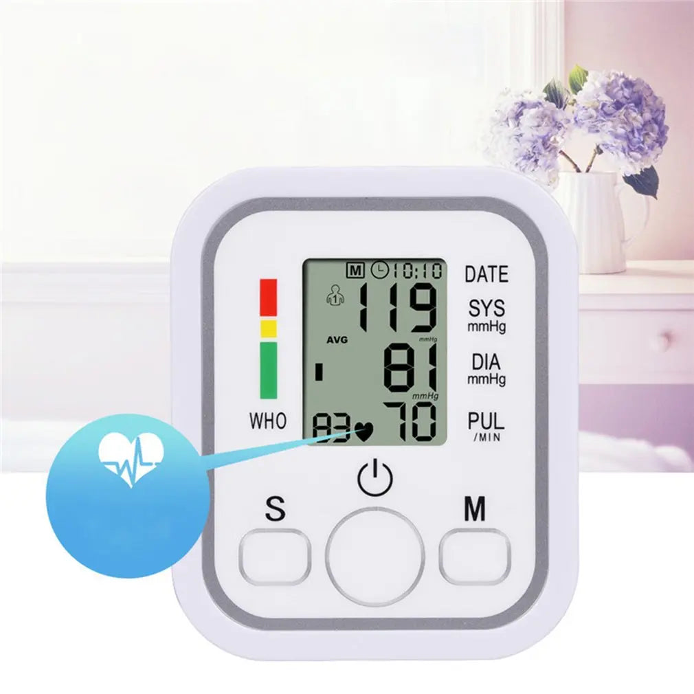 Automatic Digital Arm Blood Pressure Monitor Tonometer Meter Sphygmomanometer LCD Portable Health Care Pulse Meter BP Monitor