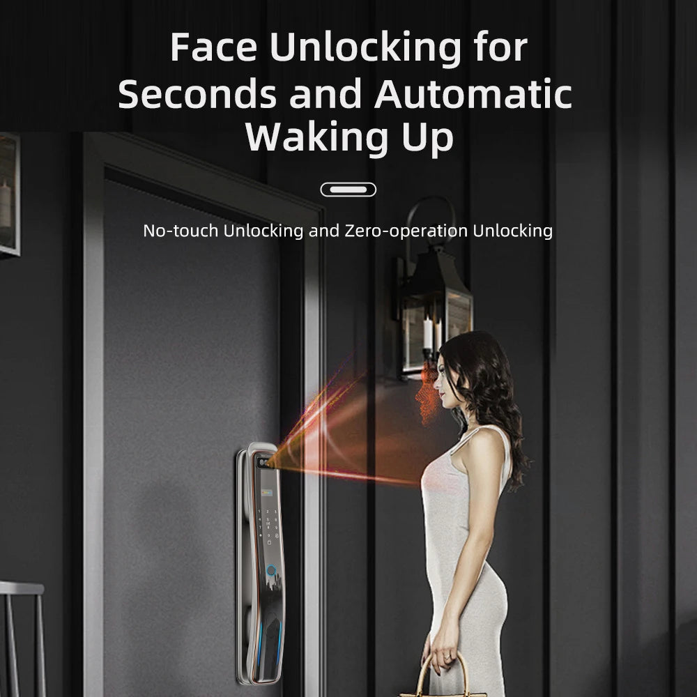Wifi Wishome APP Face Recognition Smart Door Lock With Camera   Digital Door Lock Automatic Door Lock
