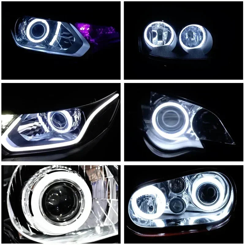 RGB LED Angel Eyes Halo Ring Light - Bluetooth APP Control 4PCS Kit Tidesmit