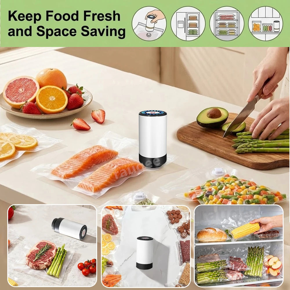 Air Pump Sealer Electric Vacuum Sealer Pump Automatic Dry/Wet Food Sealing Pump USB Rechargeable Mini Air Pump Machine