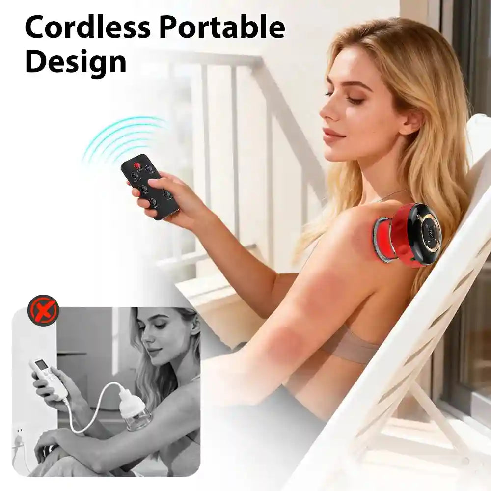 Electric Cupping Massager: 12-Gear Heat Therapy for Muscle Relief Massage Roller Tidesmit