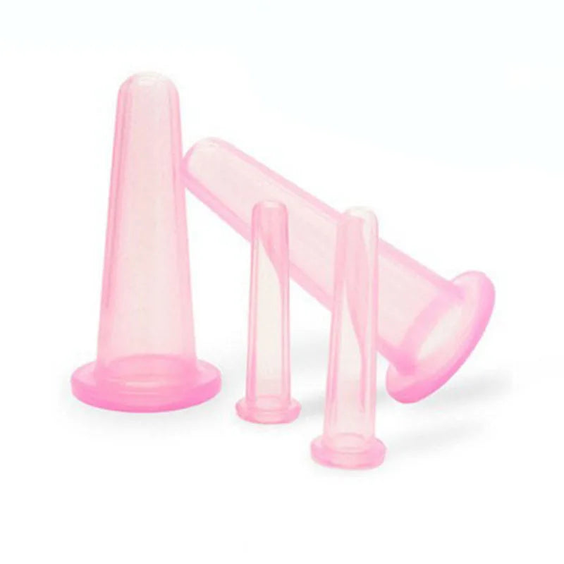 Silicone Vacuum Cupping Set for Facial Lift and Deep Tissue Recovery Back Massage Instrument Pink Tidesmit