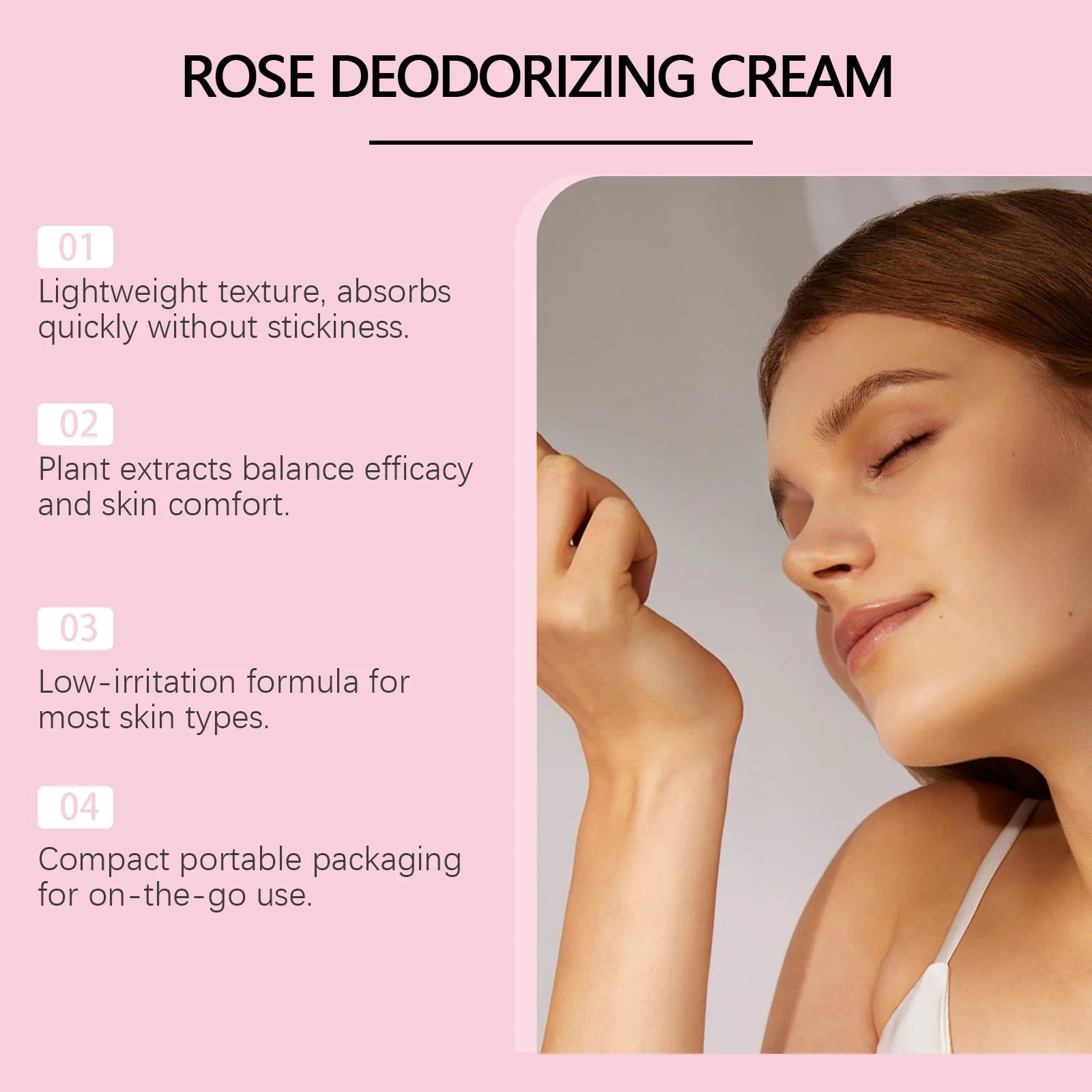 Tidesmit OceAura Rose Scented Body Cream with peony and lily for odor neutralization in a 30g non-greasy portable pack.